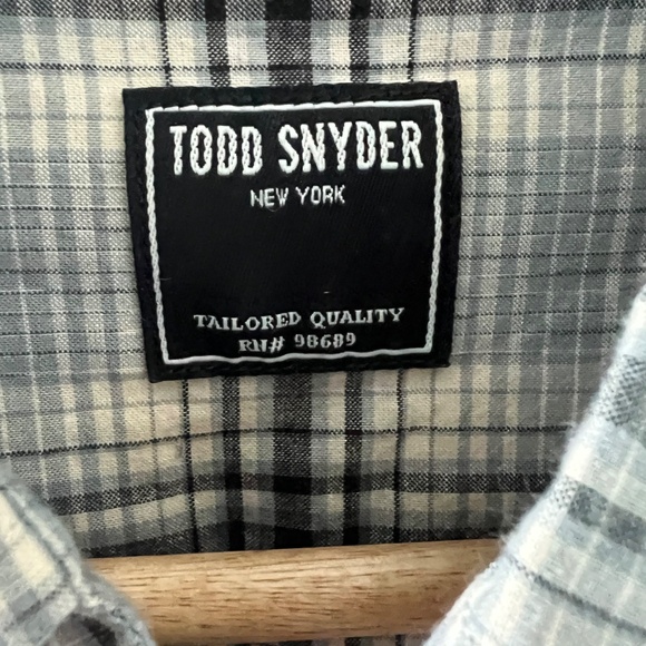 Todd Snyder Plaid Western Shirt in Light Grey Heather - Mens size M - Picture 4 of 5